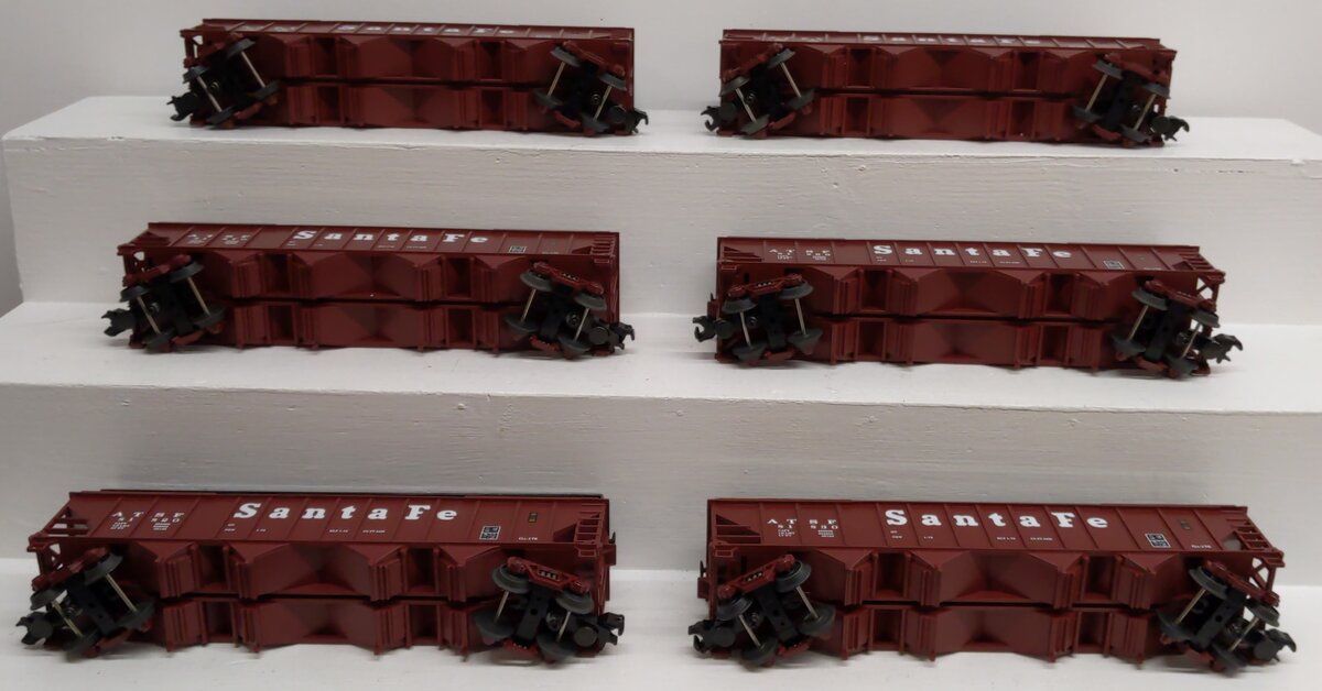 MTH 20-97058 O Gauge Santa Fe Premier 4-Bay Hopper Car Set (Set of 6) EX/Box