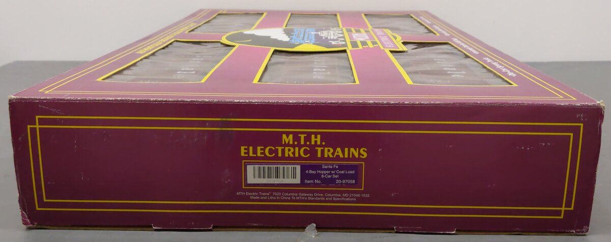 MTH 20-97058 O Gauge Santa Fe Premier 4-Bay Hopper Car Set (Set of 6) EX/Box