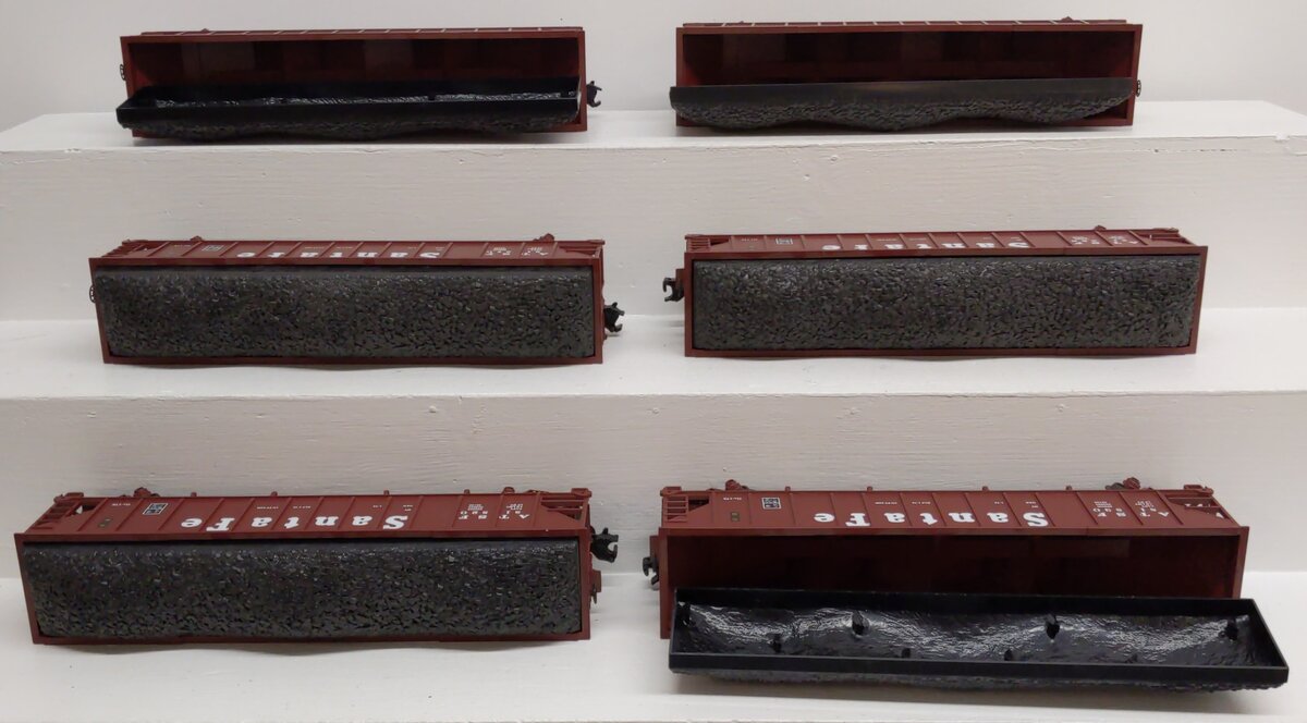 MTH 20-97058 O Gauge Santa Fe Premier 4-Bay Hopper Car Set (Set of 6) EX/Box