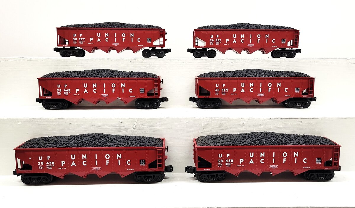 MTH 30-7521 O Union Pacific 4-Bay Hopper Car Set with Load (Set of 6) LN/Box