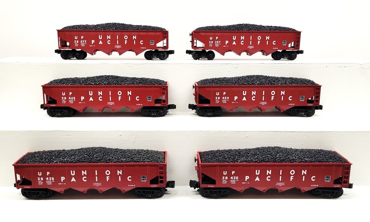 MTH 30-7521 O Union Pacific 4-Bay Hopper Car Set with Load (Set of 6) LN/Box