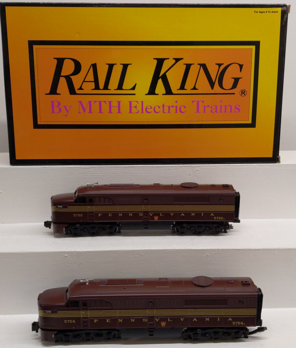 MTH 30-2244-0 PRR Alco PA AA Diesel Engine Set w/Loco-Sound #5752/5754 LN/Box