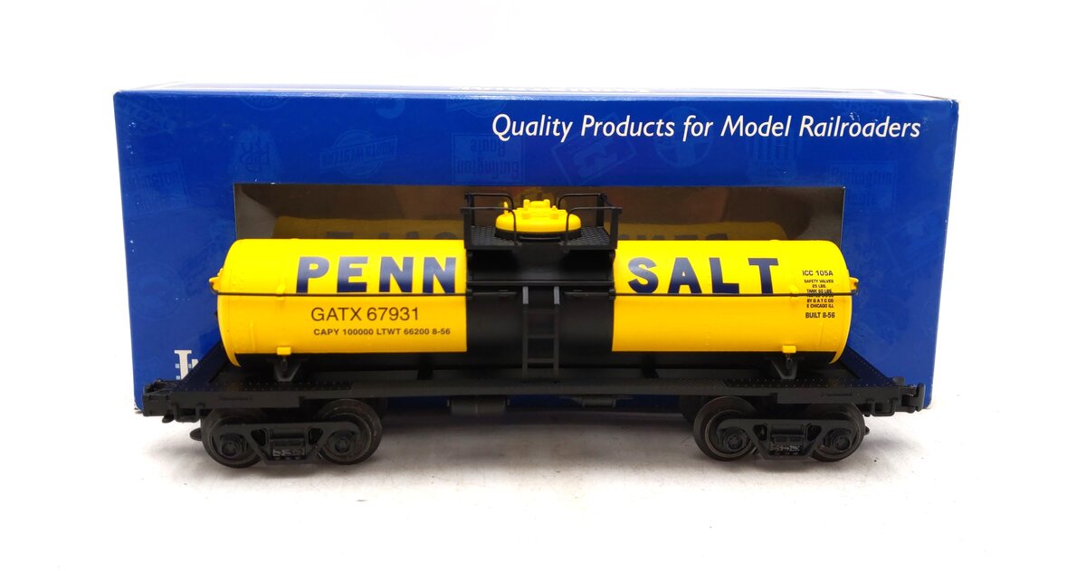 Industrial Rail IDMU6001 O-27 Pennsylvania Salt Tank Car #67931 LN/Box