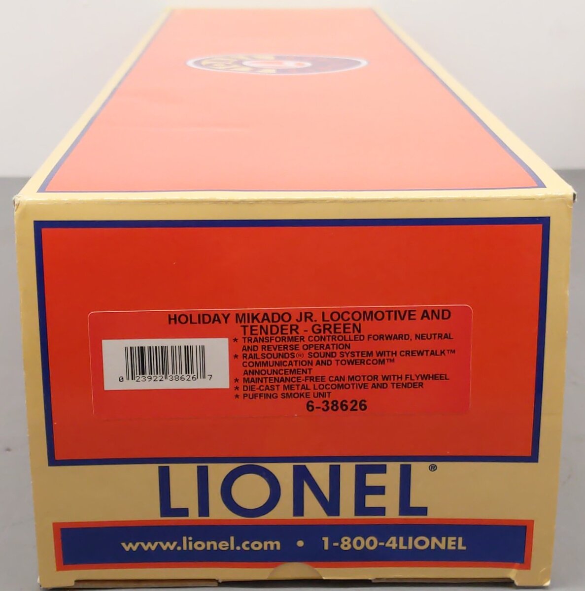 Lionel 6-38626 O Holiday Mikado JR. 2-8-2 Steam Locomotive & Tender Green #25 EX/Box