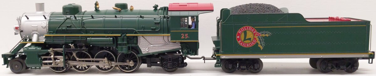 Lionel 6-38626 O Holiday Mikado JR. 2-8-2 Steam Locomotive & Tender Green #25 EX/Box