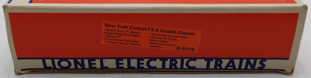 Lionel 6-8370 O Gauge New York Central F3 AA Diesel Locomotives #8372/#8370 EX/Box