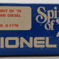 Lionel 6-1776 O Gauge Spirit of 76 U36B Powered Diesel Locomotive LN/Box