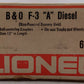 Lionel 6-8364 O Gauge Baltimore & Ohio F3 A Non-Powered Diesel Locomotive VG/Box