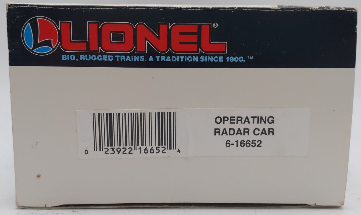 Lionel 6-16652 O Gauge Operating Radar Car EX/Box