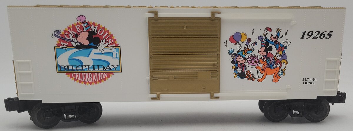 Lionel 6-19265 O Gauge Mickeys 65th Birthday Hi-Cube Boxcar EX/Box