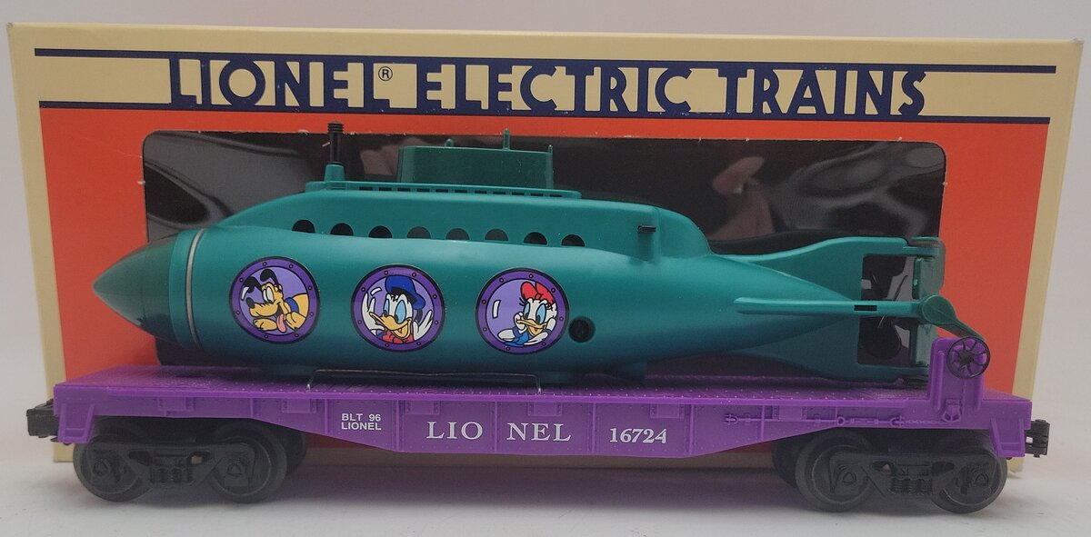 Lionel 6-16724 O Gauge Disney Mickey & Friends Submarine Car EX/Box