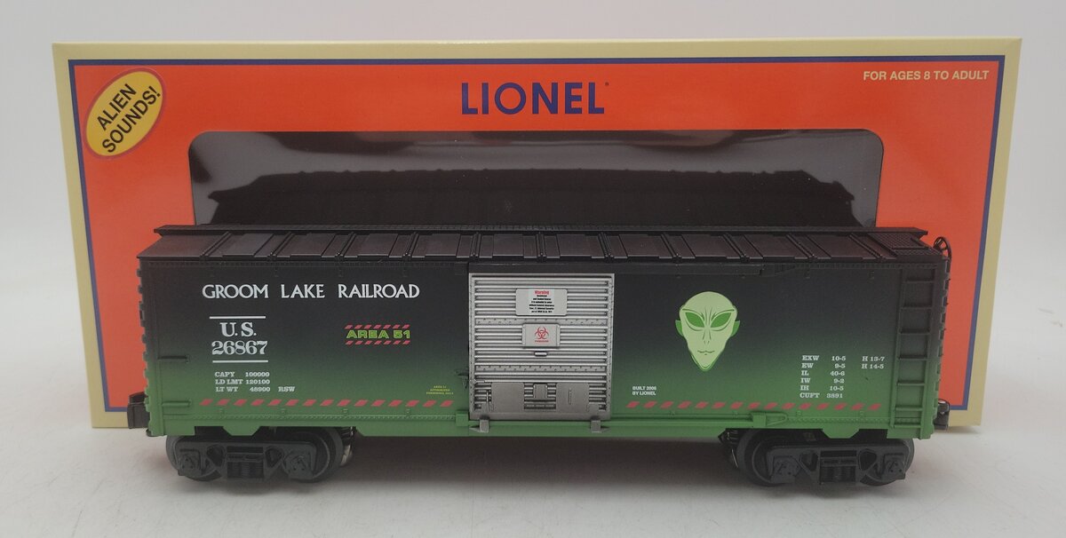 Lionel 6-26867 O Gauge Groom Lake Operating AlienSounds Boxcar EX/Box