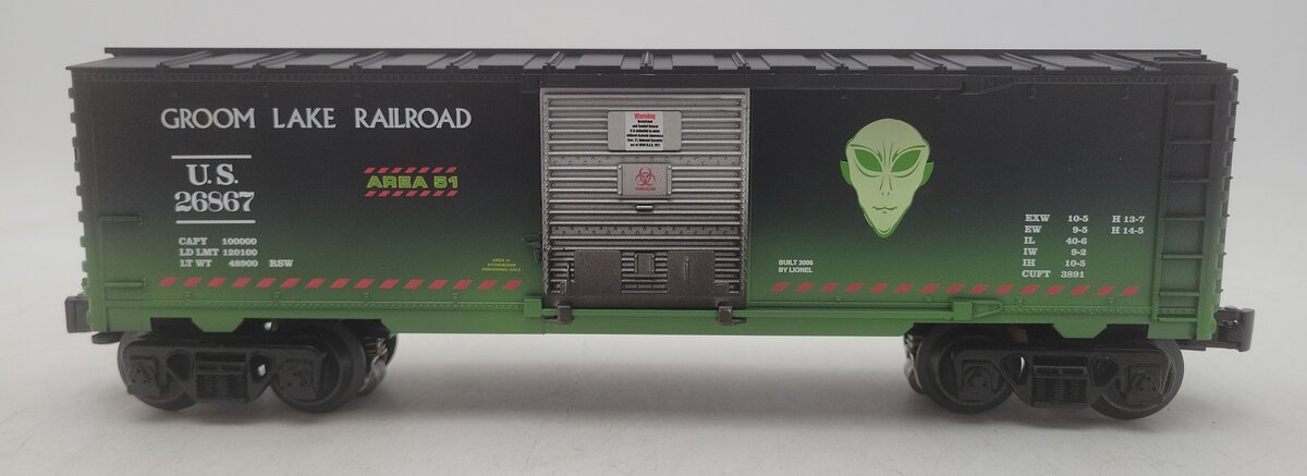 Lionel 6-26867 O Gauge Groom Lake Operating AlienSounds Boxcar EX/Box