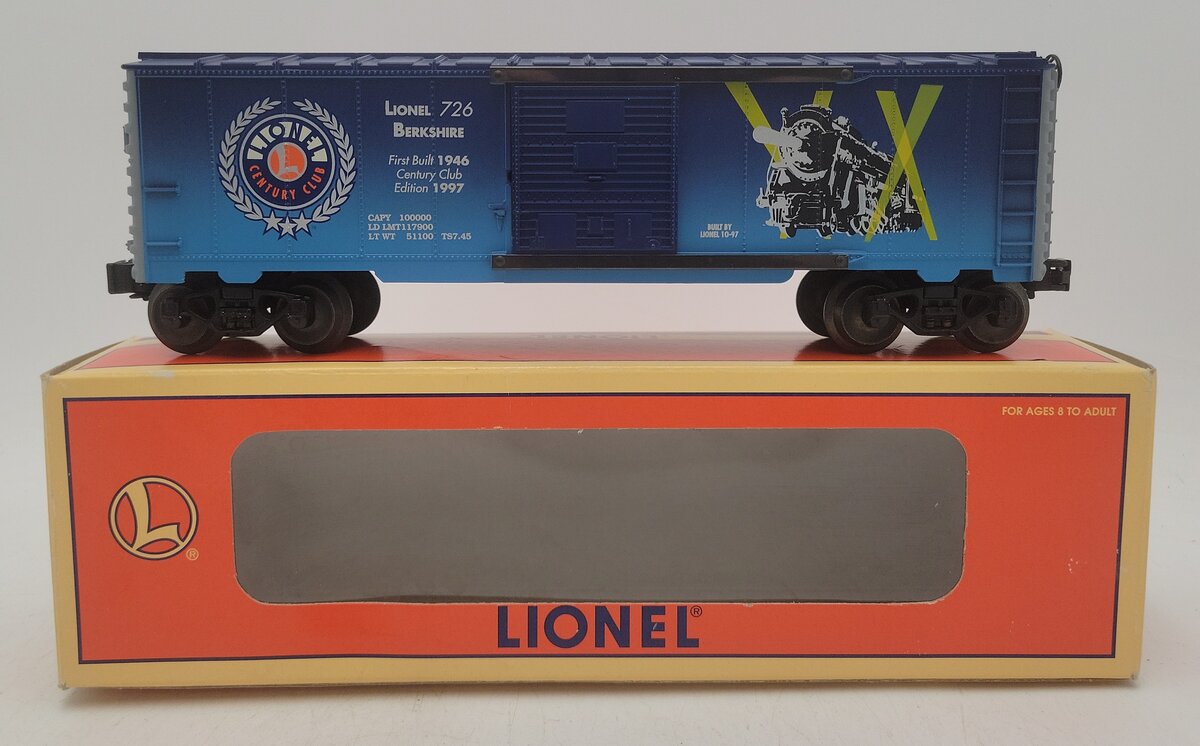 Lionel 6-29226 O Gauge 726 Berkshire Century Club Boxcar #726 EX/Box