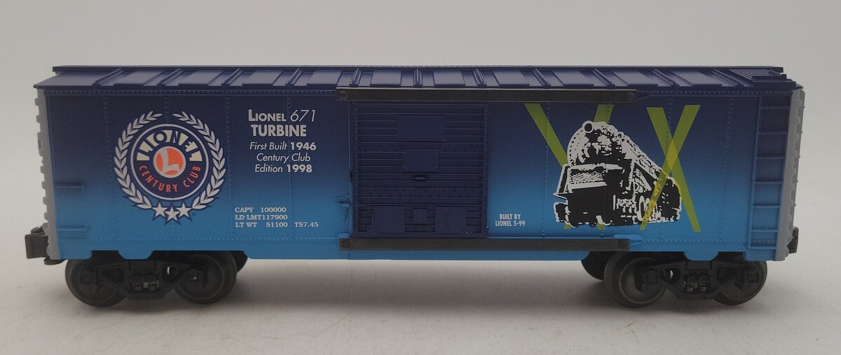 Lionel 6-29228 O Gauge Pennsy Turbine Commemorative Boxcar #671 EX/Box