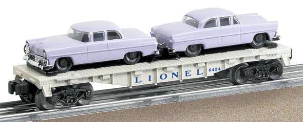Lionel 6-26077 O Scale Girls #6424 Flat Car With Autos NIB