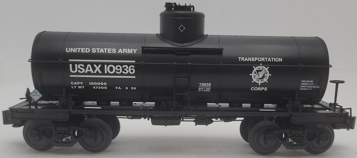 Lionel 6-19635 O Gauge U.S Army 8000 Gallon Tank Car #10936 EX/Box