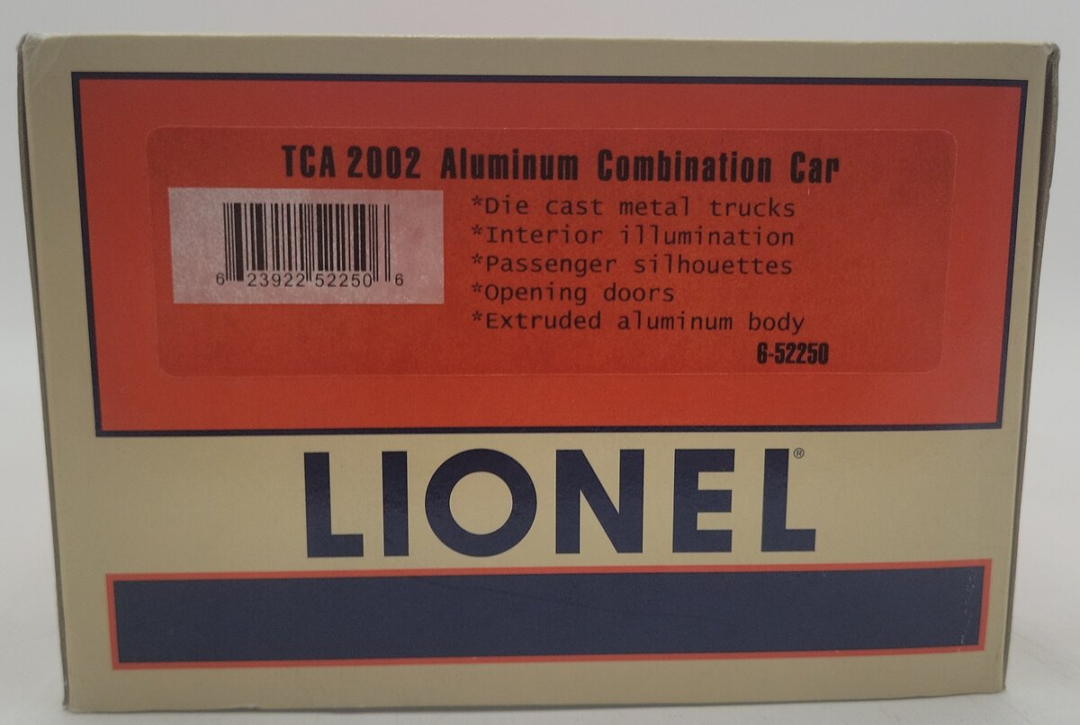 Lionel 6-52250 O Gauge TCA City of Chicago Aluminum Combination Car #2002 EX/Box