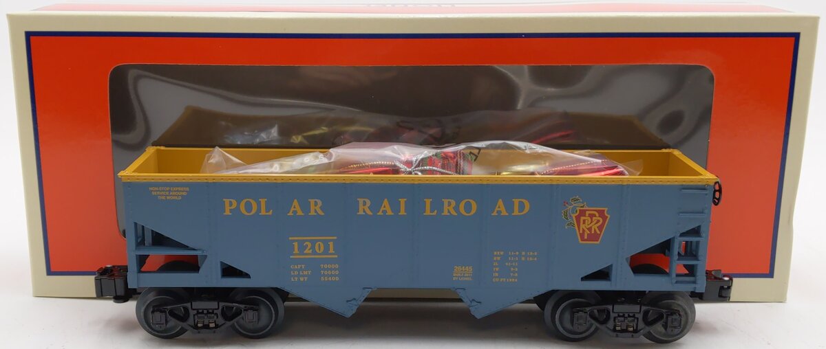 Lionel 6-26445 O Gauge Polar Railroad Hopper w/Presents LN/Box