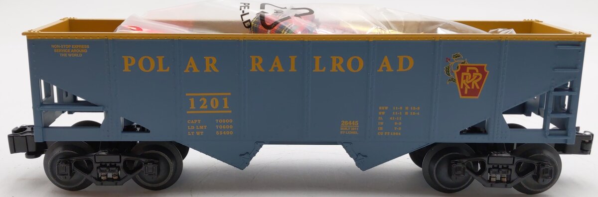 Lionel 6-26445 O Gauge Polar Railroad Hopper w/Presents LN/Box