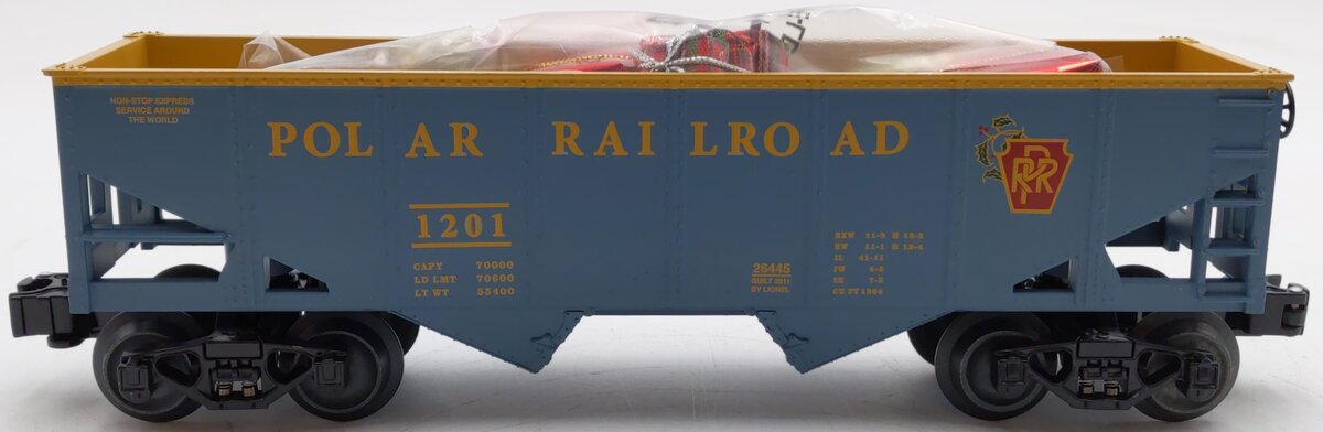 Lionel 6-26445 O Gauge Polar Railroad Hopper w/Presents LN/Box