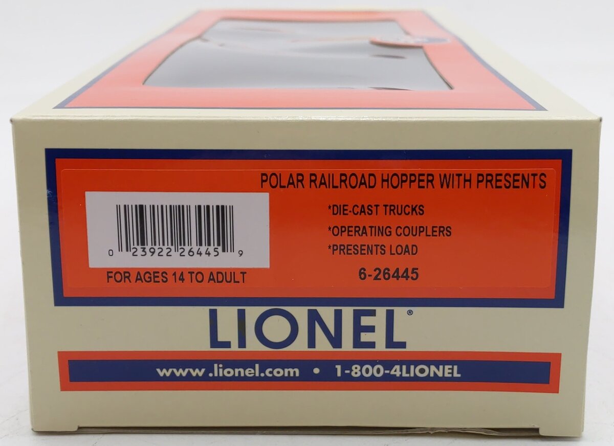 Lionel 6-26445 O Gauge Polar Railroad Hopper w/Presents LN/Box