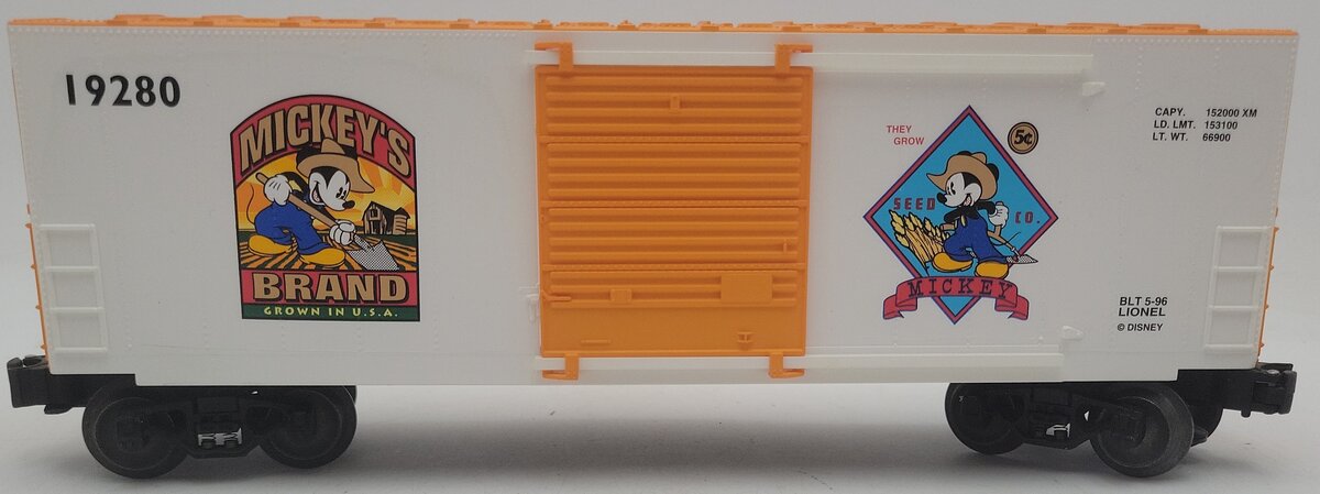 Lionel 6-19280 O Gauge Disney Mickey Wheat Hi-Cube Boxcar #19280 EX/Box