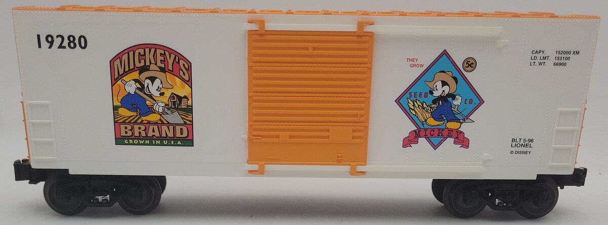 Lionel 6-19280 O Gauge Disney Mickey Wheat Hi-Cube Boxcar #19280 EX/Box