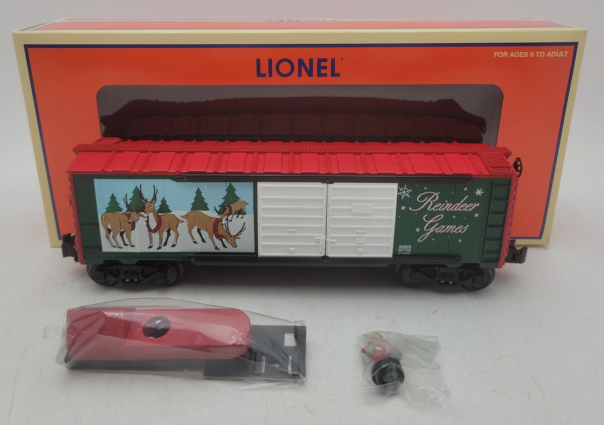 Lionel 6-36805 O Gauge Reindeer Jumping Boxcar LN/Box