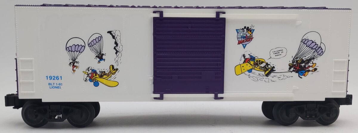 Lionel 6-19261 O Gauge Disney Perils of Mickey Hi-Cube Boxcar EX/Box
