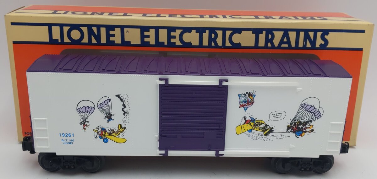 Lionel 6-19261 O Gauge Disney Perils of Mickey Hi-Cube Boxcar EX/Box