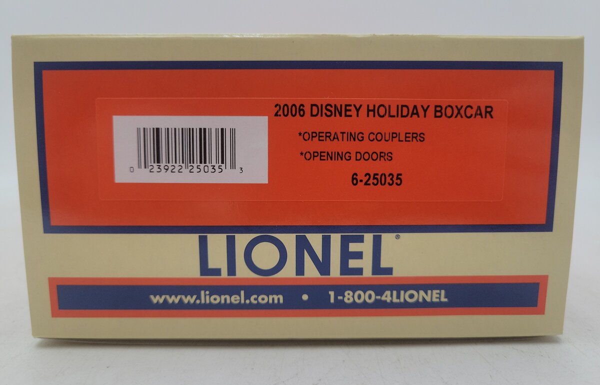 Lionel 6-25035 O Gauge 2006 Disney Holiday Boxcar #25035 EX/Box
