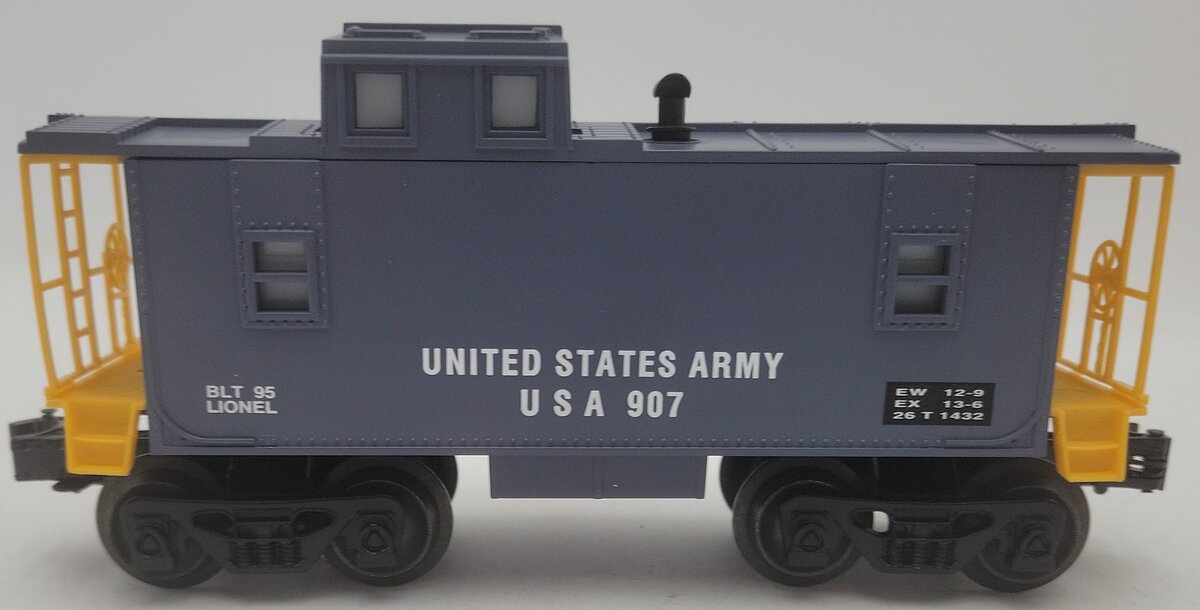 Lionel 6-16566 O Gauge United States Army Illuminated Caboose #907 EX/Box