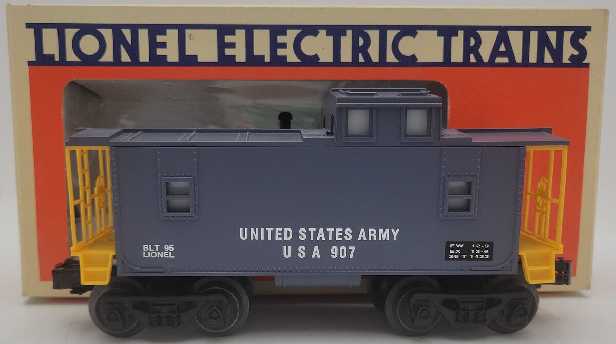 Lionel 6-16566 O Gauge United States Army Illuminated Caboose #907 EX/Box