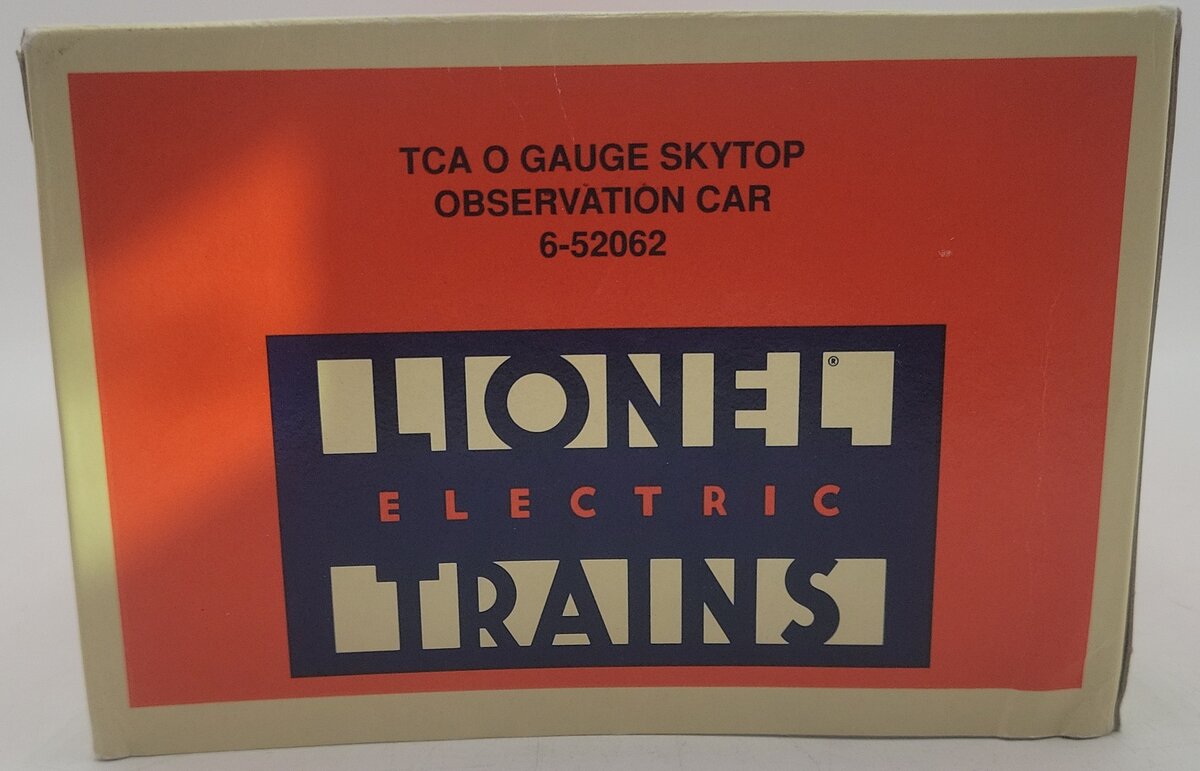 Lionel 6-52062 O Gauge TCA "City of Seattle" Skytop Observation Passenger Car EX/Box