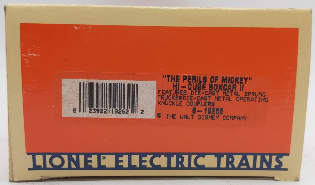 Lionel 6-19262 O Gauge Perils of Mickey High-Cube Boxcar II EX/Box