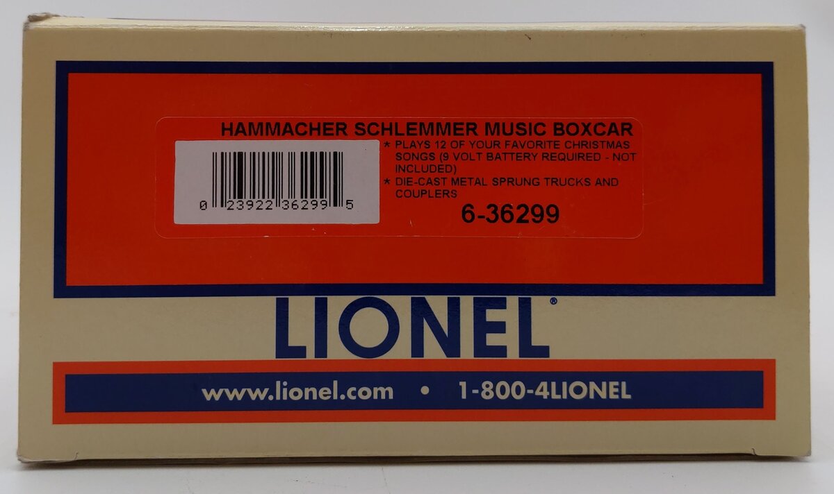 Lionel 6-36299 Hammacher Schlemmer Music Box car LN/Box