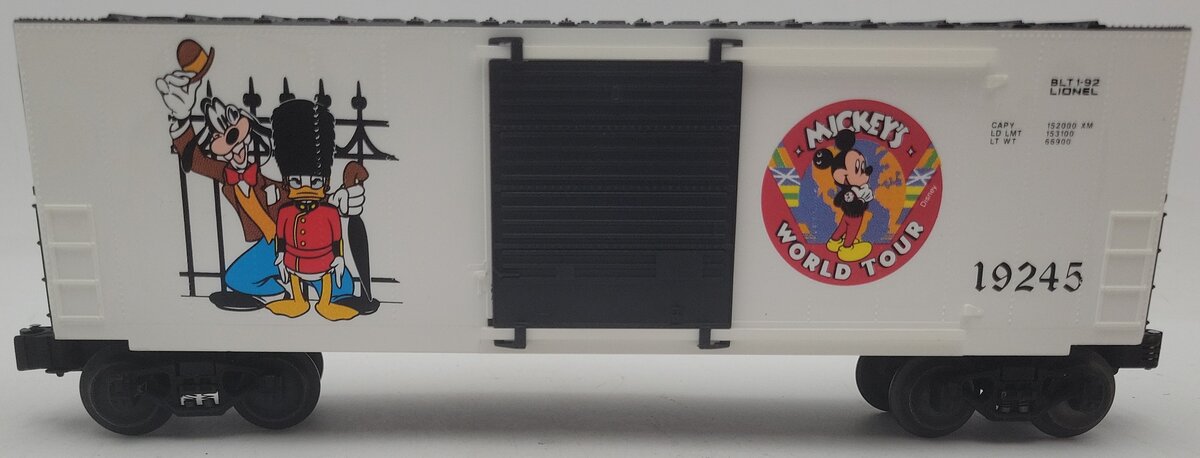 Lionel 6-19245 O Gauge Disney Mickey‘s World Tour Hi Cube Boxcar #19245 EX/Box