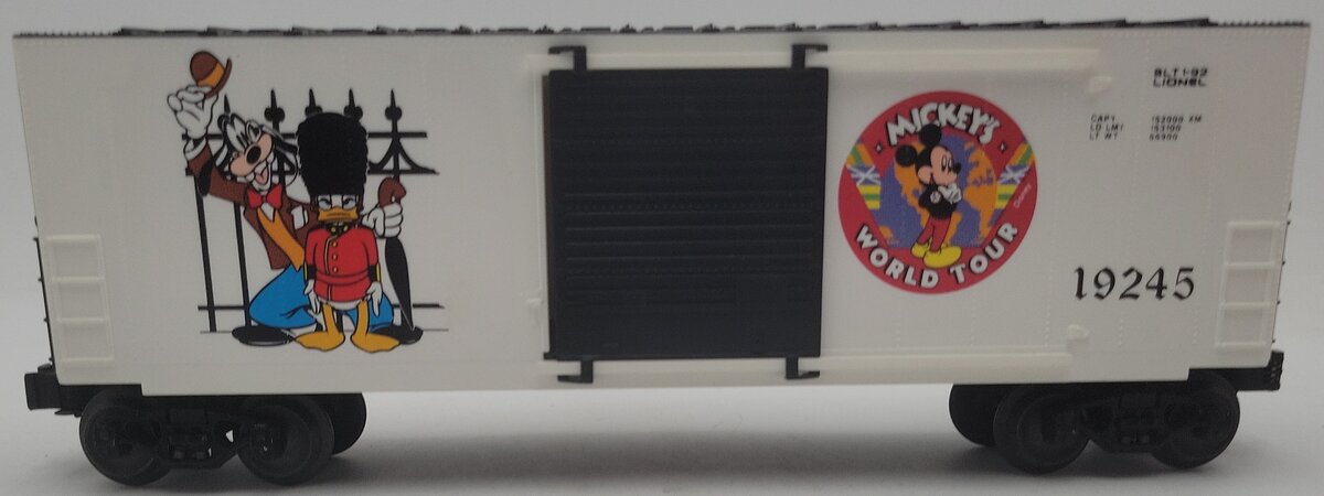 Lionel 6-19245 O Gauge Disney Mickey‘s World Tour Hi Cube Boxcar #19245 EX/Box