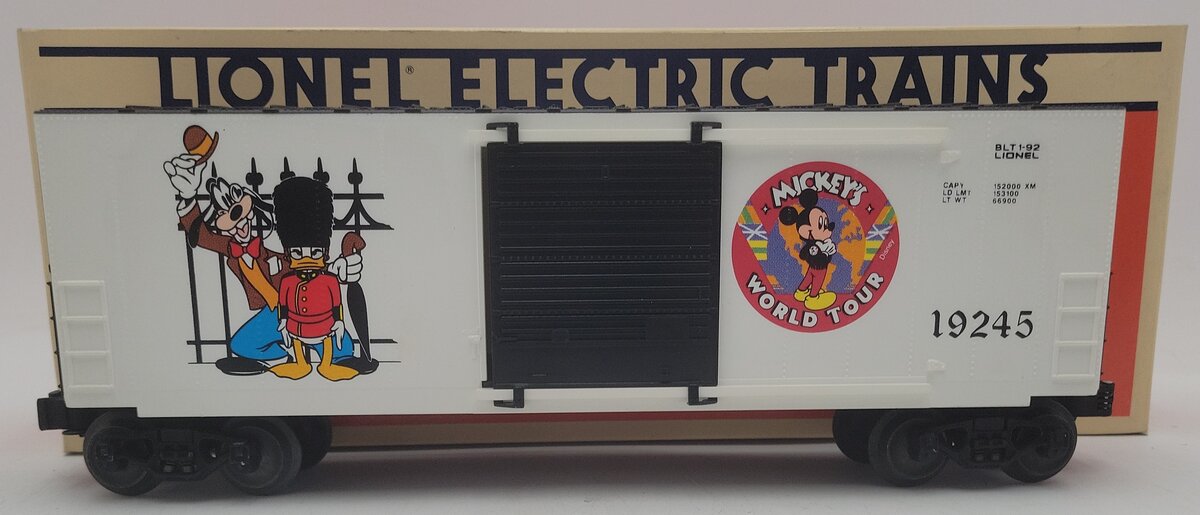 Lionel 6-19245 O Gauge Disney Mickey‘s World Tour Hi Cube Boxcar #19245 EX/Box
