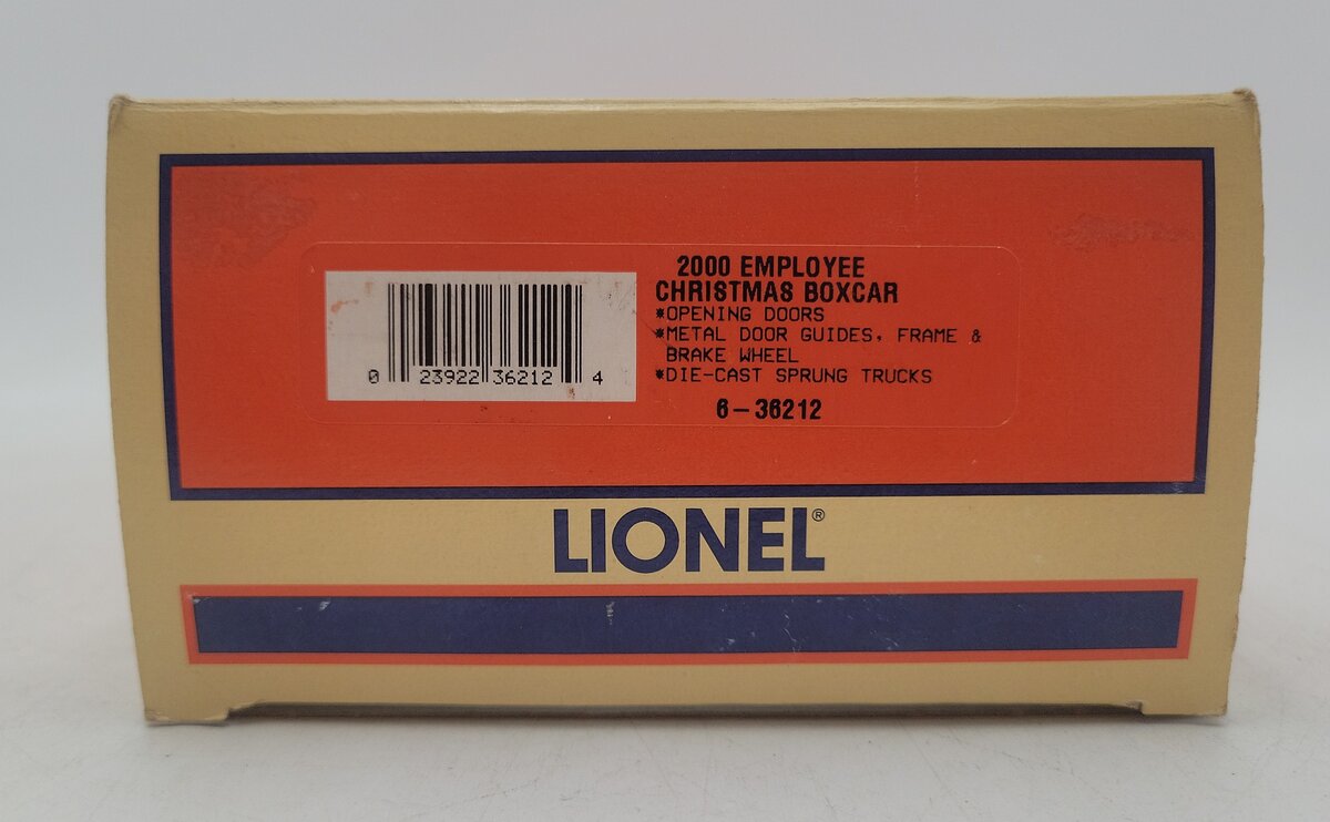 Lionel 6-36212 O Gauge 2000 Employee Christmas Boxcar #9700 EX/Box