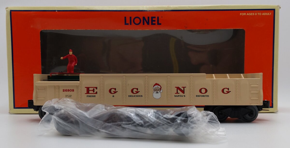 Lionel 6-26808 O Gauge Egg Nog Operating Barrel Car #26808 LN/Box