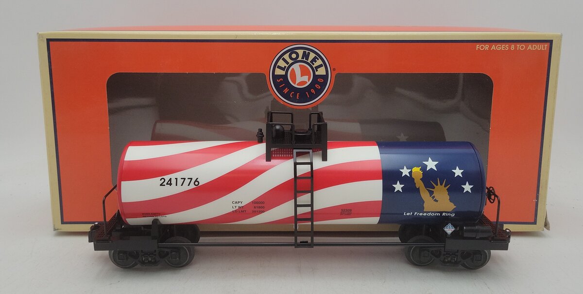 Lionel 6-52309 O Gauge LOTS 2003 Patriotic Unibody Tank Car #241776 LN/Box