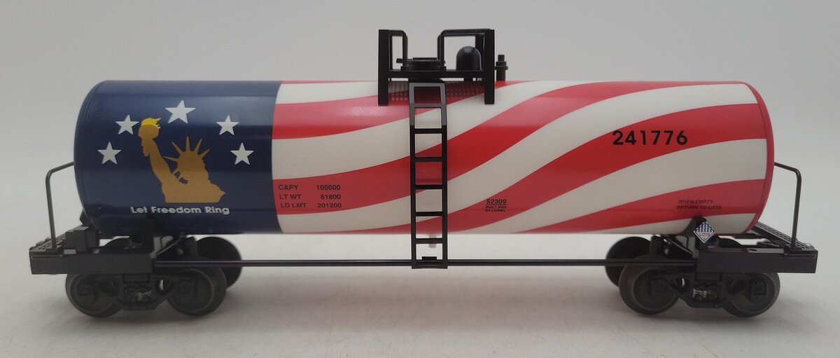 Lionel 6-52309 O Gauge LOTS 2003 Patriotic Unibody Tank Car #241776 LN/Box