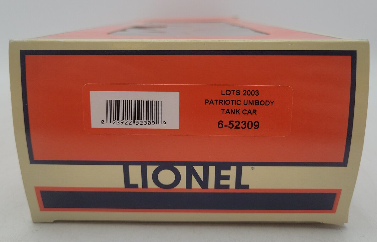 Lionel 6-52309 O Gauge LOTS 2003 Patriotic Unibody Tank Car #241776 LN/Box