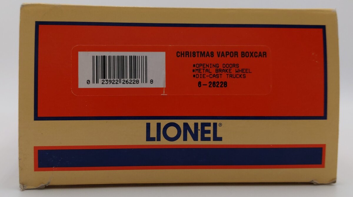 Lionel 6-26228 O-Gauge Vapor Records Holiday Boxcar #9700 LN/Box