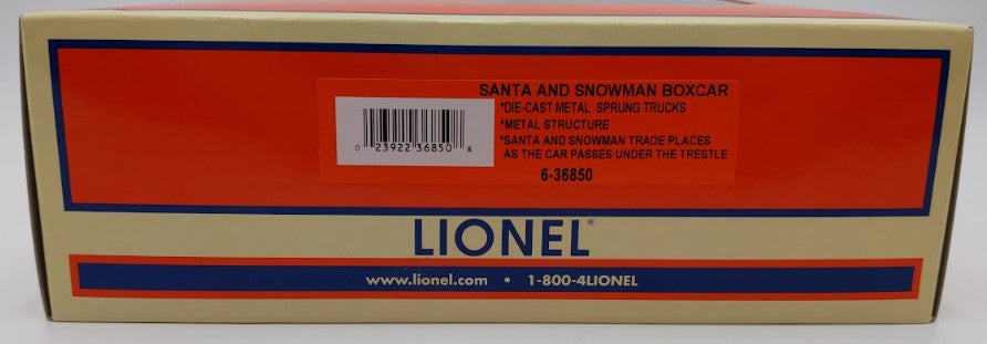 Lionel 6-36850 O Gauge Santa & Snowman Operating Boxcar EX/Box