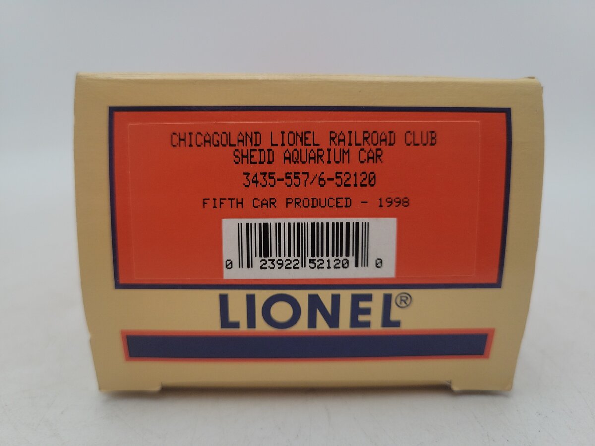 Lionel 6-52120 O ChicagoLand Railroad Club Shedd Operating Aquarium Car EX/Box