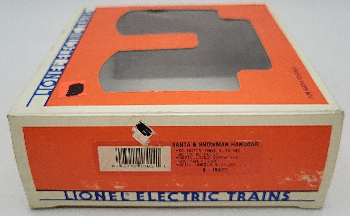 Lionel 6-18422 O Gauge Christmas Santa & Snowman Handcar EX/Box