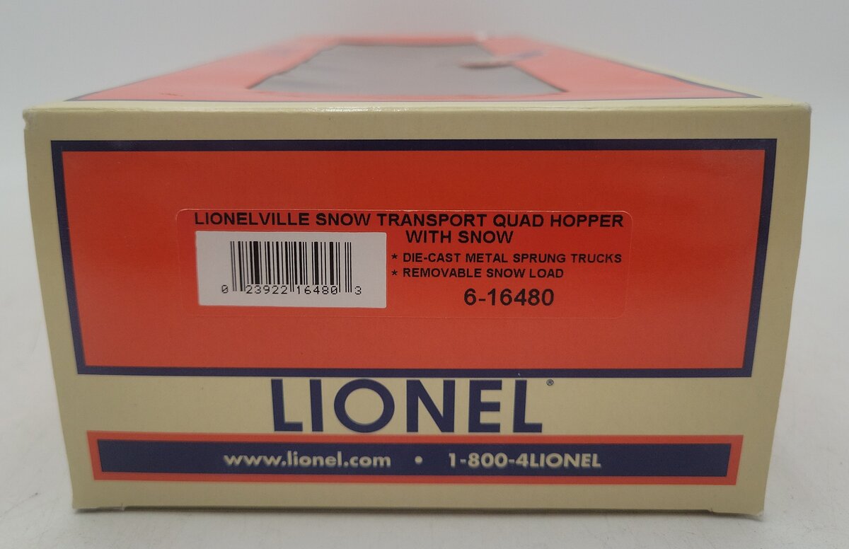 Lionel 6-16480 O Gauge Lionelville Snow Transport Quad Hopper LN/Box